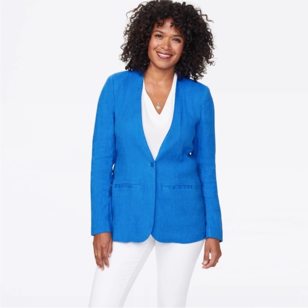 NYDJ Linen Collarless Blazer Jacket